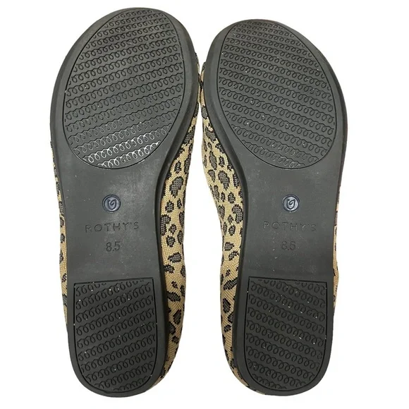 Rothy’s The Flat Round Toe Leopard Print Ballet Flats 8.5